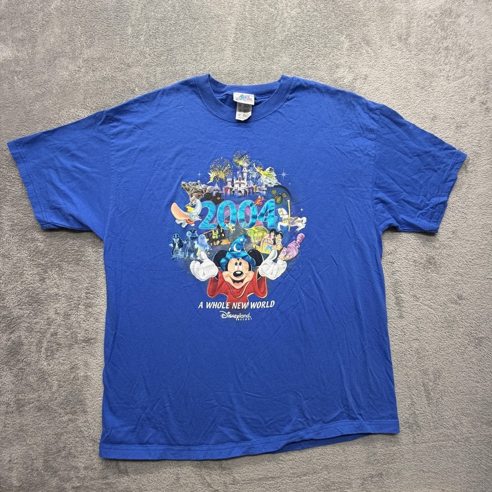 Vintage‎ Disneyland Resort Shirt Mens XL Blue 2004 Mickey Graphic Tee 2000s
